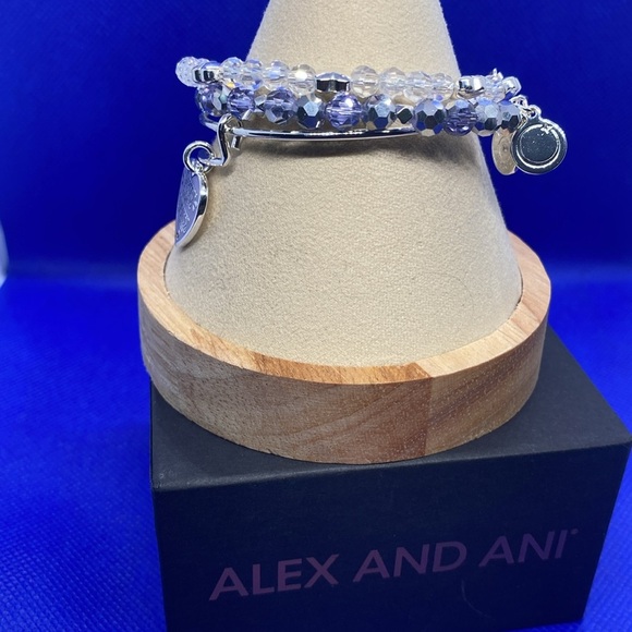 💜ALEX AND ANI💜Pray More,Worry Less Bangle Set of 3 in Shiny Silver/NWT - Picture 10 of 11